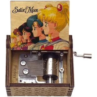 Moon水冰月野兔周边手摇 美少女战士木质音乐盒发条八音盒Sailor