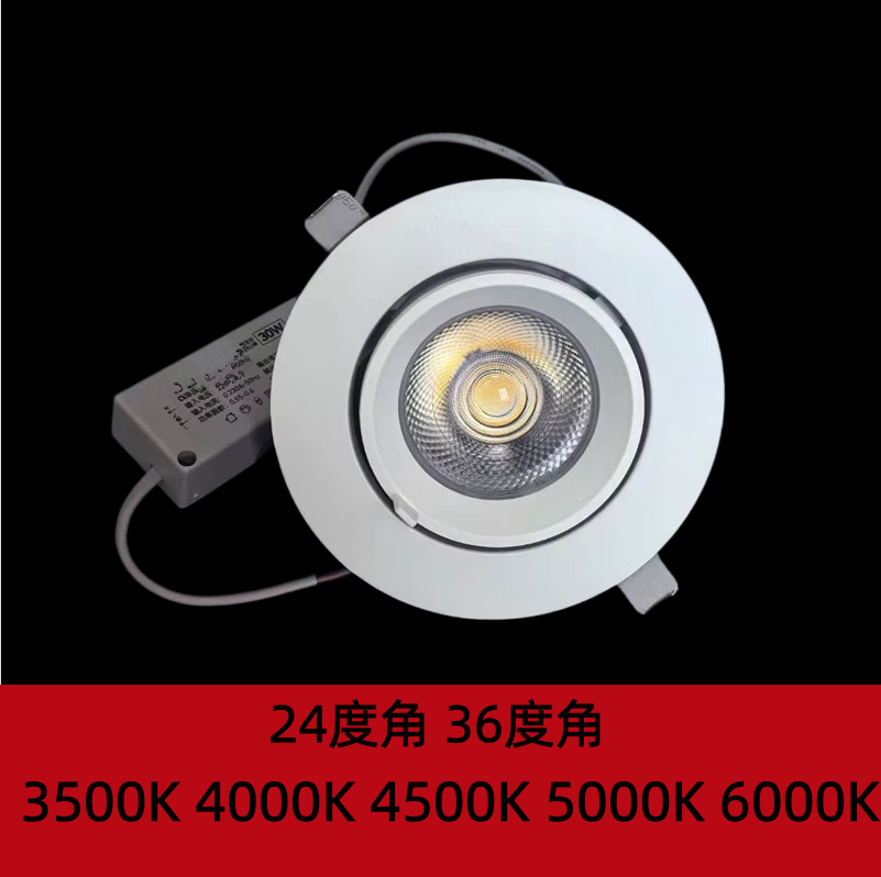 30瓦象鼻灯商场3500K嵌入式射灯图片