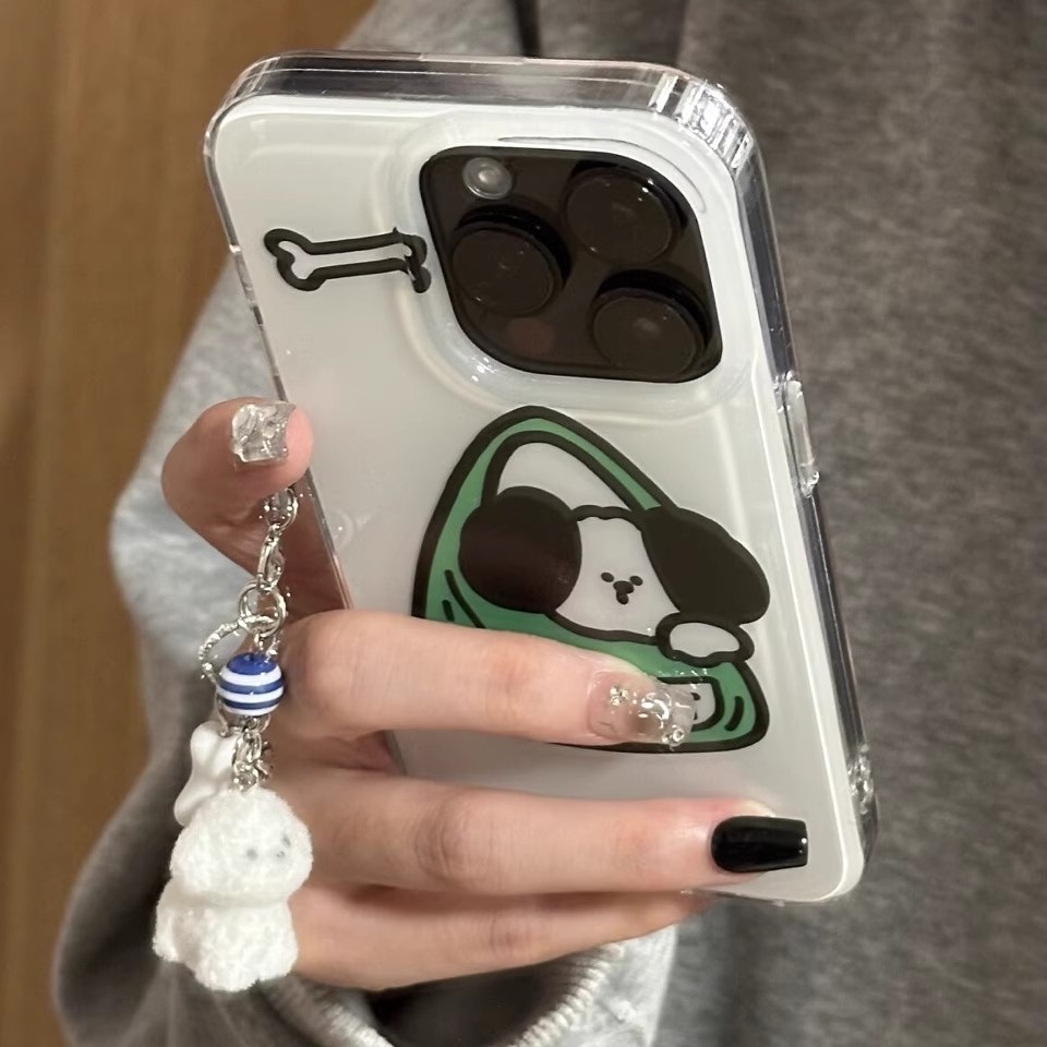 绿带子小狗TALK适用苹果手机壳