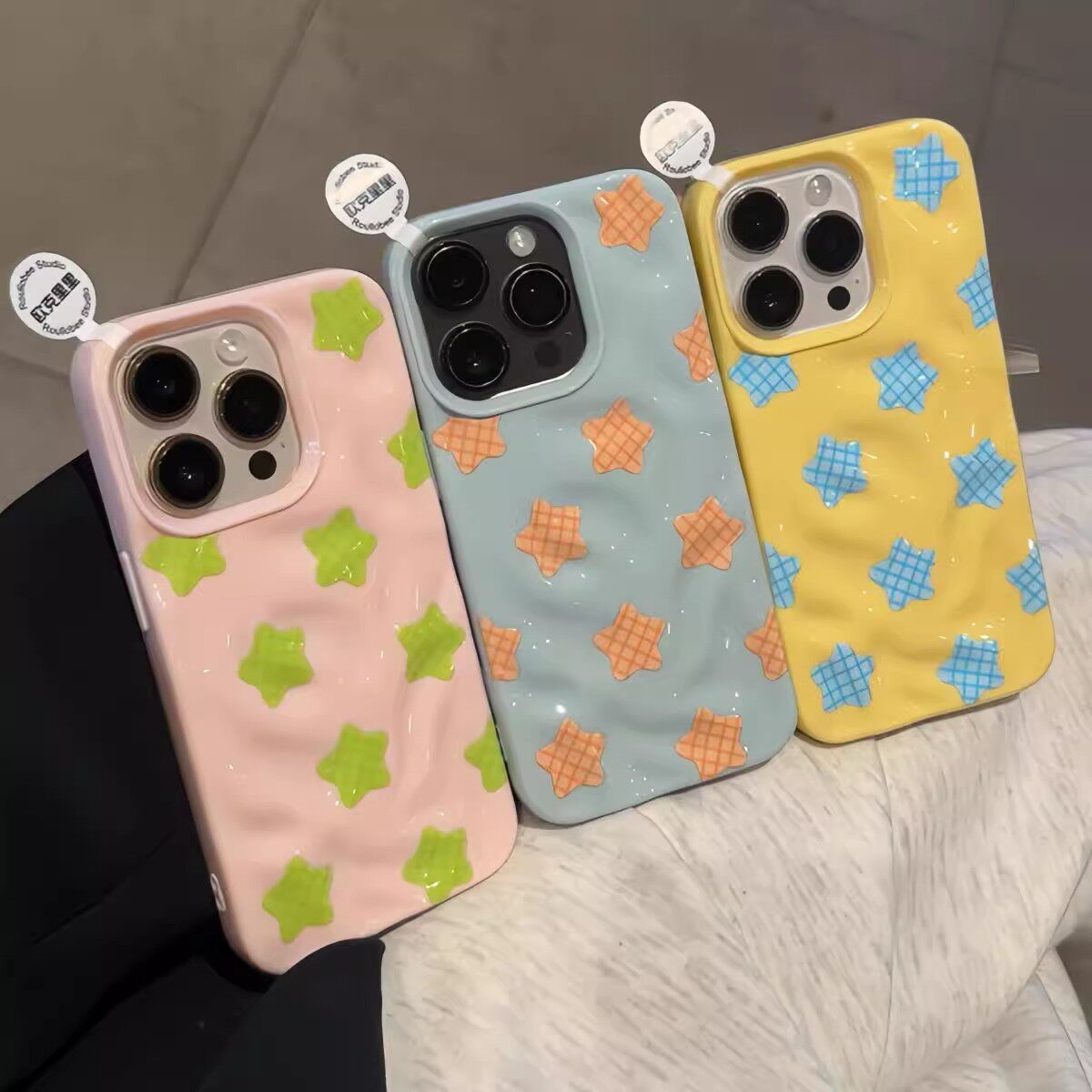 多巴胺星星陨石壳适用苹果16promax手机壳陨石壳新款15pro简约14pm高级感13防摔15小众11少女Pro全包12保护套