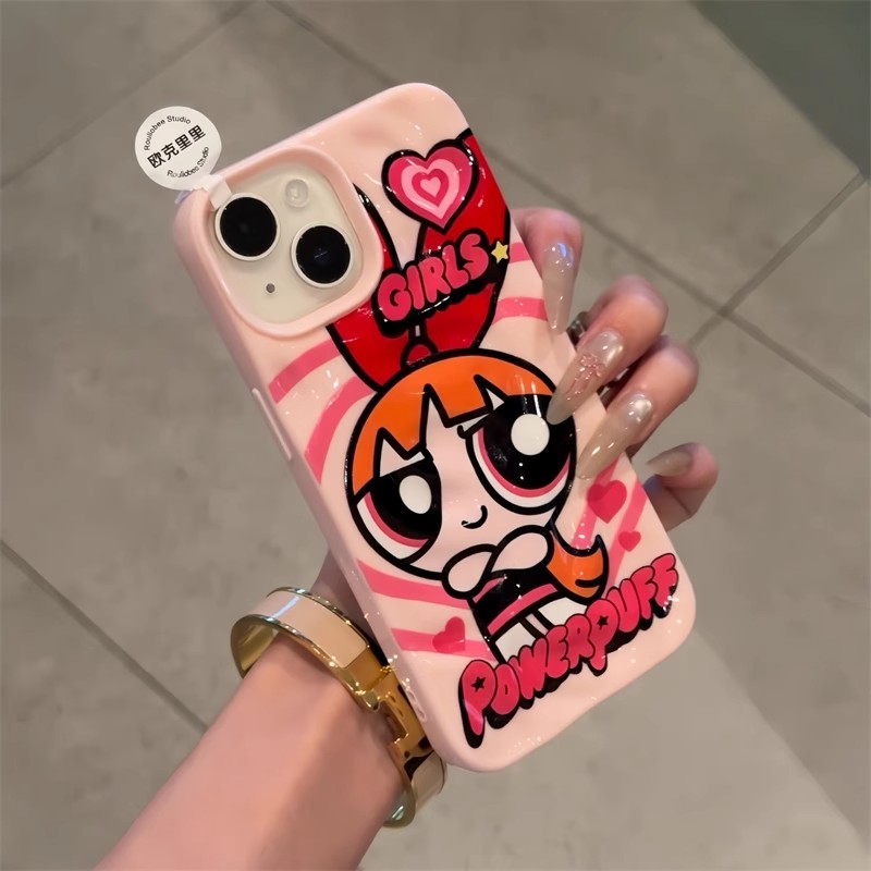 飞天小女警陨石纹适用苹果15promax手机壳新款iphone14高级感13pro硬壳12保护套11透明16全包16PRO防摔