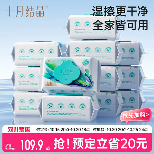 十月结晶宝宝湿厕纸80抽12包