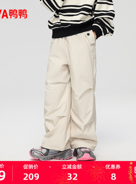 儿童羽绒裤2025冬季中大童休闲工装男童宽松保暖鹅绒女童羽绒裤FL