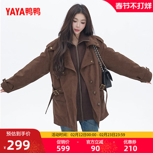 鸭鸭羽绒服女士2025年秋冬新款时尚休闲舒适简约翻领百搭保暖外套