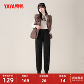 子 外穿百搭修身 女2025冬反季 显瘦加厚保暖长裤 鸭鸭黑色高腰羽绒裤