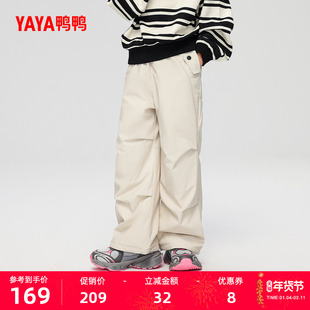 儿童羽绒裤2025冬季中大童休闲工装男童宽松保暖鹅绒女童羽绒裤FL