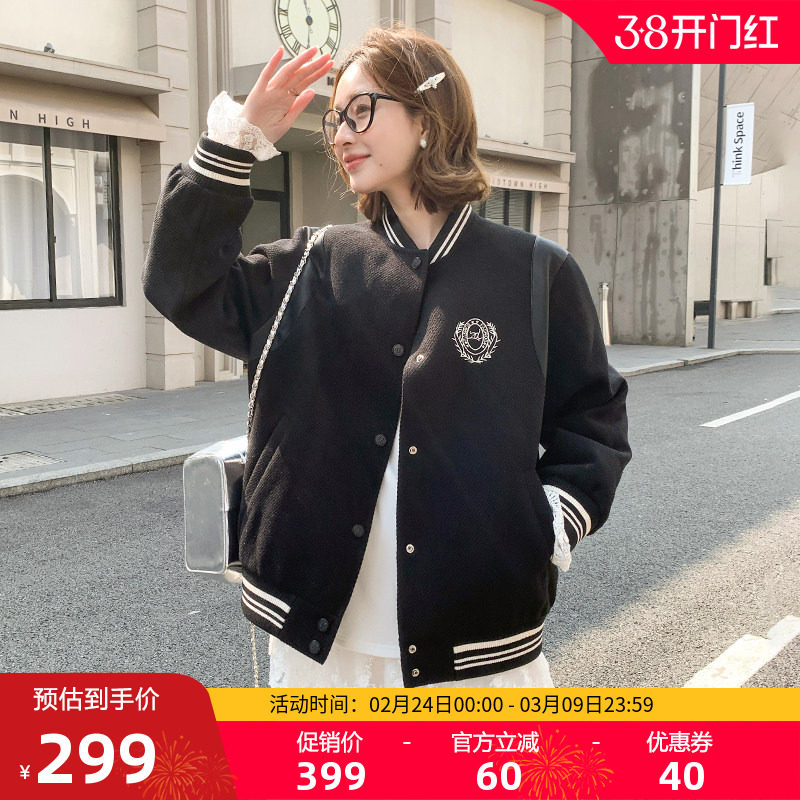 鸭鸭轻薄羽绒服女2025年秋冬反季时尚休闲百搭棒球领学院风外套J