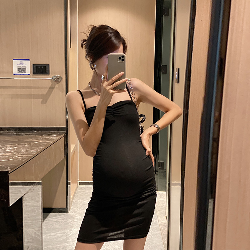 金豆豆纯棉亲肤显瘦孕妇吊带裙