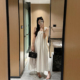 金豆豆轻奢孕妇舒适夏装 沙滩裙海边度假连衣裙超仙订婚礼服小白裙