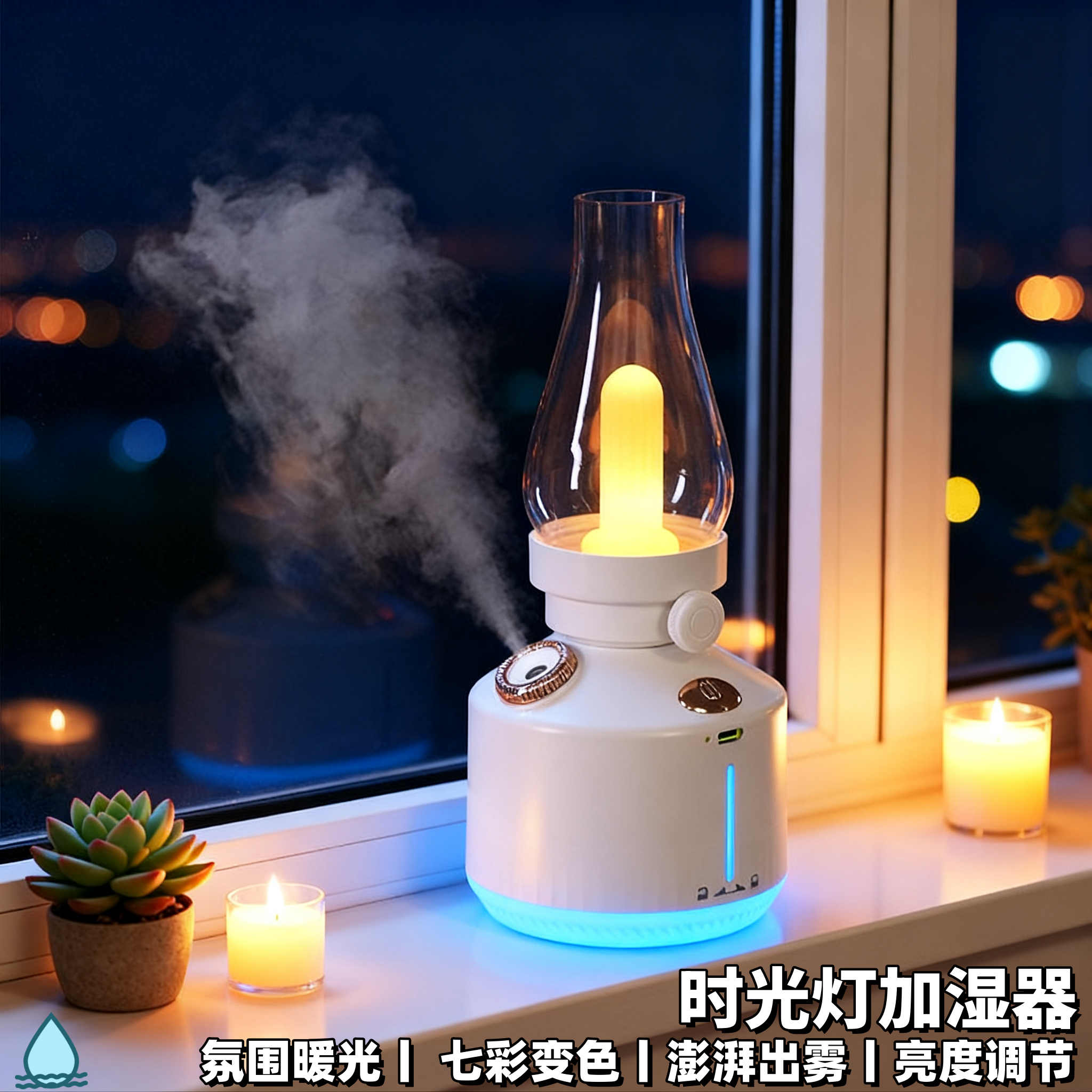 复古时光灯加湿器空气保湿小夜灯