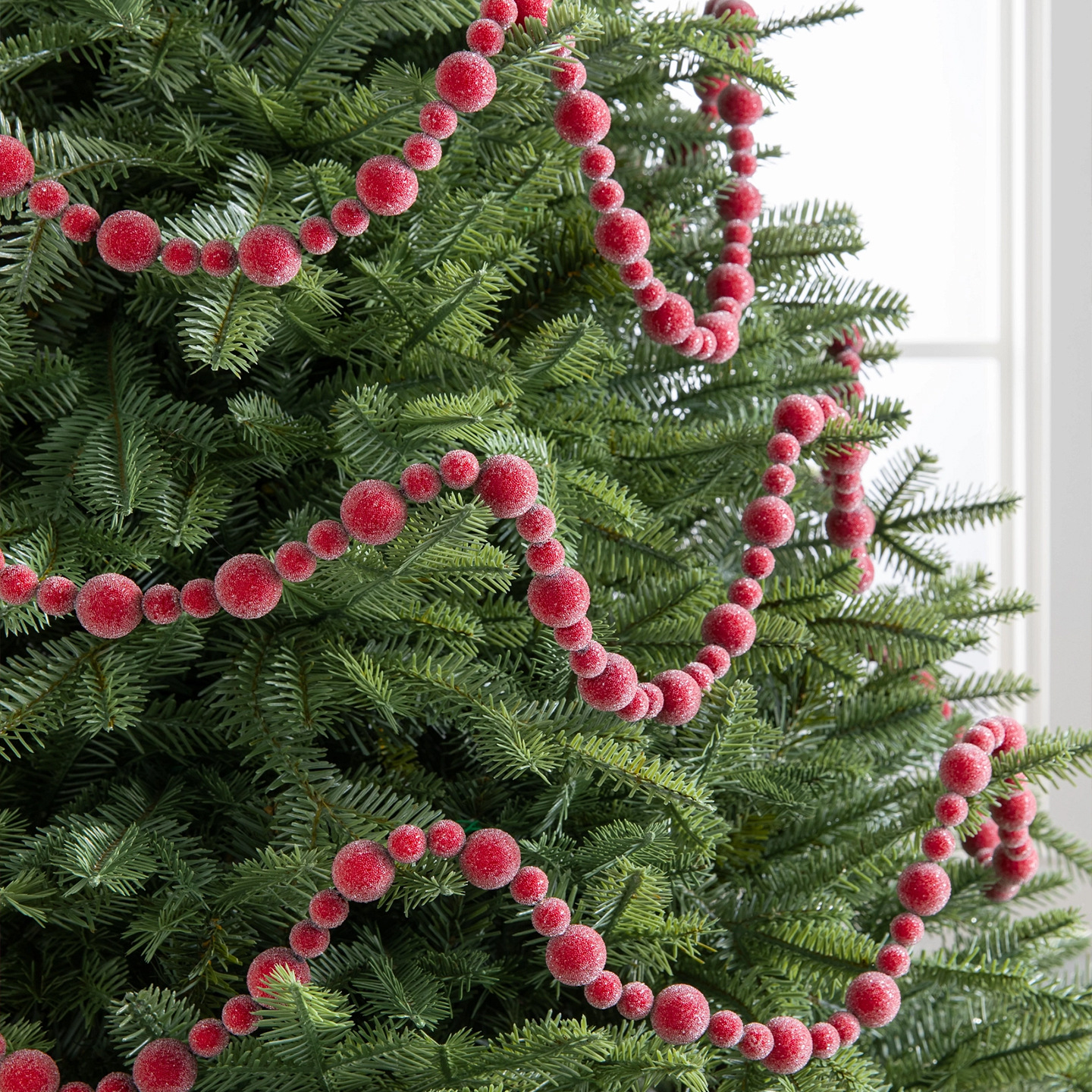 NUCHI跨境圣诞节装饰品圣诞仿真红果串红果藤浆果圣诞树装饰挂件