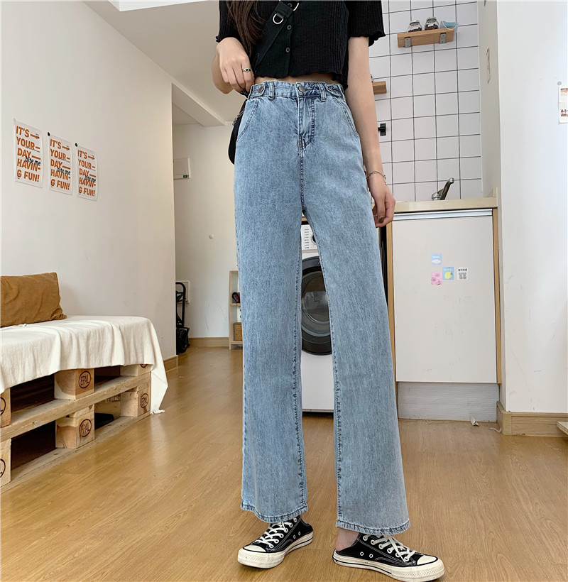 Real price summer jeans are versatile, straight, loose and slim, high waist adjustable