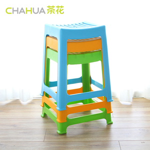 茶花家用塑料凳子4个装