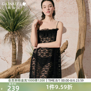 性感蕾丝薄纱吊带睡衣女款 歌瑞尔法式 透视睡裙女家居服2025年夏