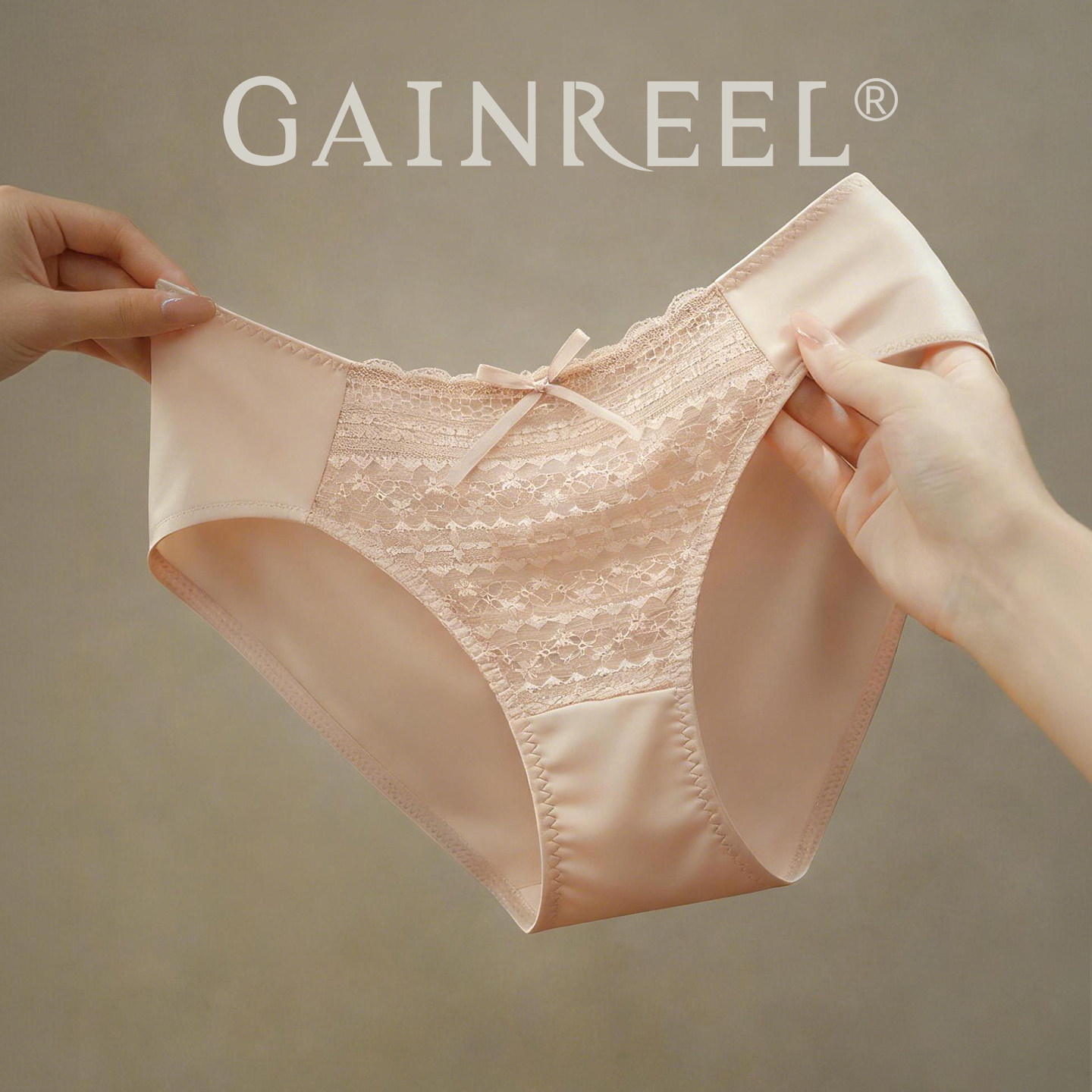 歌瑞尔裸感柔软亲肤新款蕾丝内裤女纯棉裆舒适中低腰透气三角裤衩