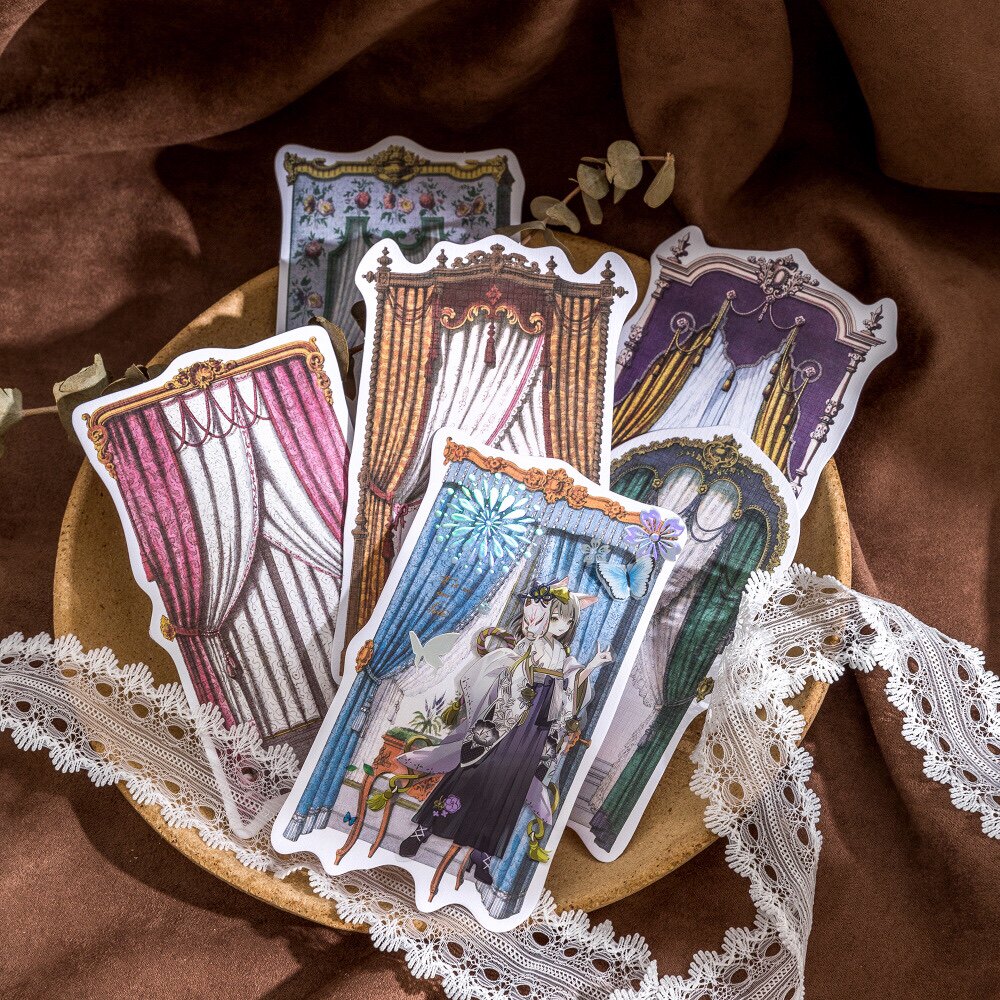 蕾丝花窗系列希腊欧美古典宫廷风窗户手帐打底造景装饰素材贴纸包