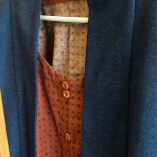 季秋 羊毛混纺飞机袖磨毛棉印花唐圆领短衫改良三裥裙日常秋汉服