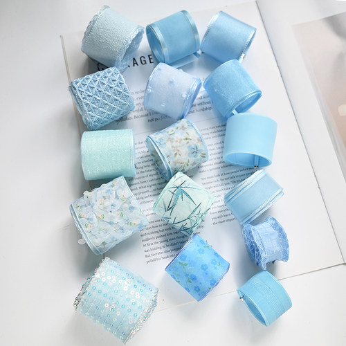 蓝色系丝带纱带彩带织带