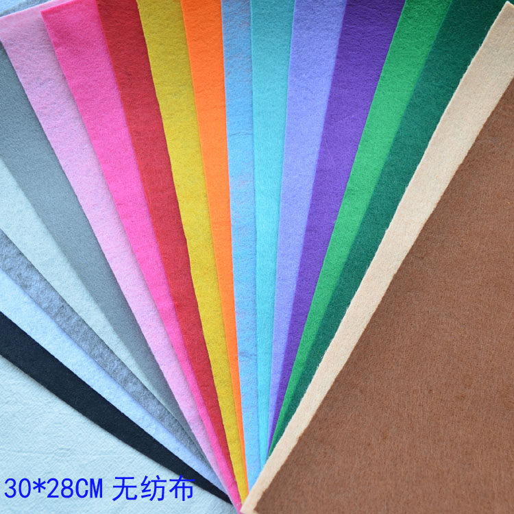 彩色无纺布毛毡布垫片可裁剪 手工发饰头饰diy饰品配件幼儿园手工