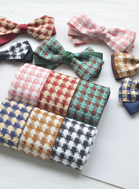 4CM大千鸟格布艺带彩带手工diy发饰品材料自制蝴蝶结发夹发绳配件