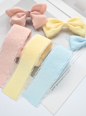 4CM波浪边春天色系织带丝带彩带手工发饰头饰材料DIY饰品配件自制