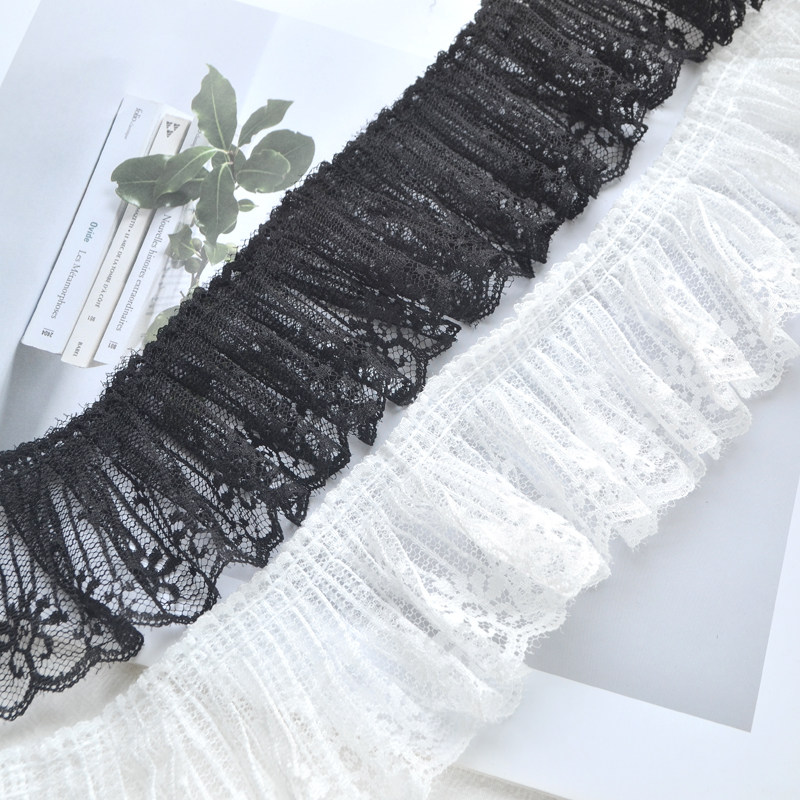6CM黑白蕾丝褶皱花边娃衣裙子 手工花边服饰辅料袖口领口洛丽塔风,饰品/流行首饰/时尚饰品新,其他DIY饰品配件,淘宝优惠券,粉丝福利购,淘宝优惠卷