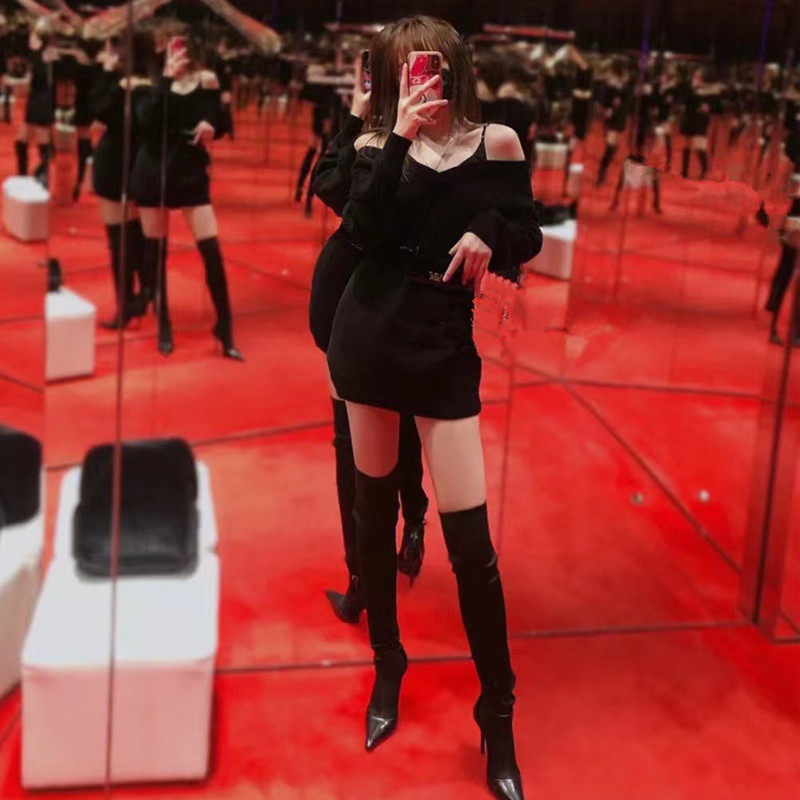 2022 NEW SQUARE TOE ULTRA-HIGH HEEL STRETCH OVER-THE-KNEE BOOTS EUROPEAN AND AMERICAN FASHION SKINNY BOOTS LEATHER STILETTO BOOTS WOMENS BOOTS