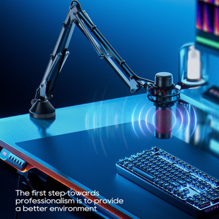 電容Microphone/麥克風支架桌面直播話筒懸臂夾子無線底座抖音K歌