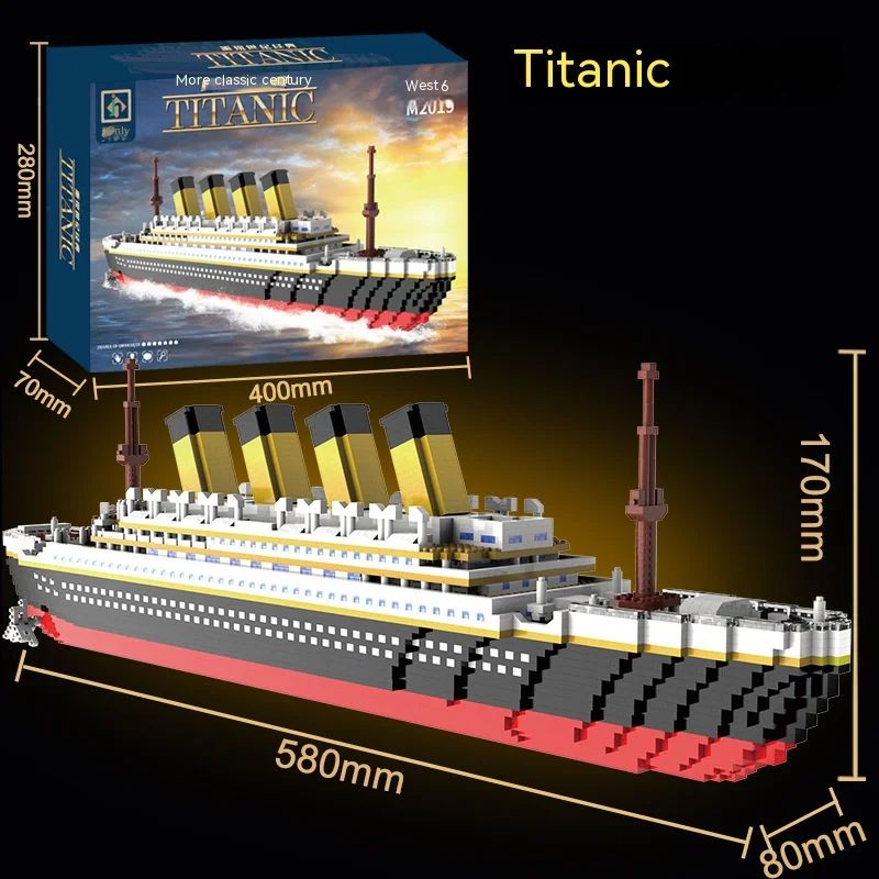 Titanic Giant Ship Boat Building Blocks Luxury Iceberg Cruis