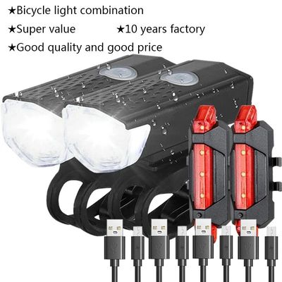 Cycling Light Bicycle Lantern USB LED Rechargeable Set Mount