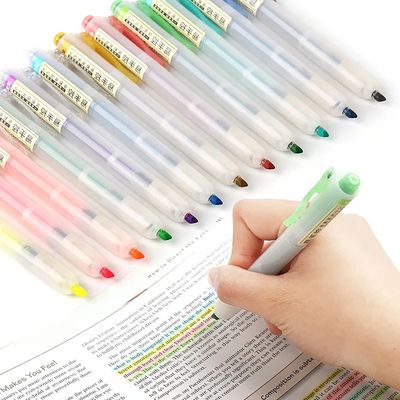 6Pcs/set Retractable Highlighters Refillable Pastel Highligh