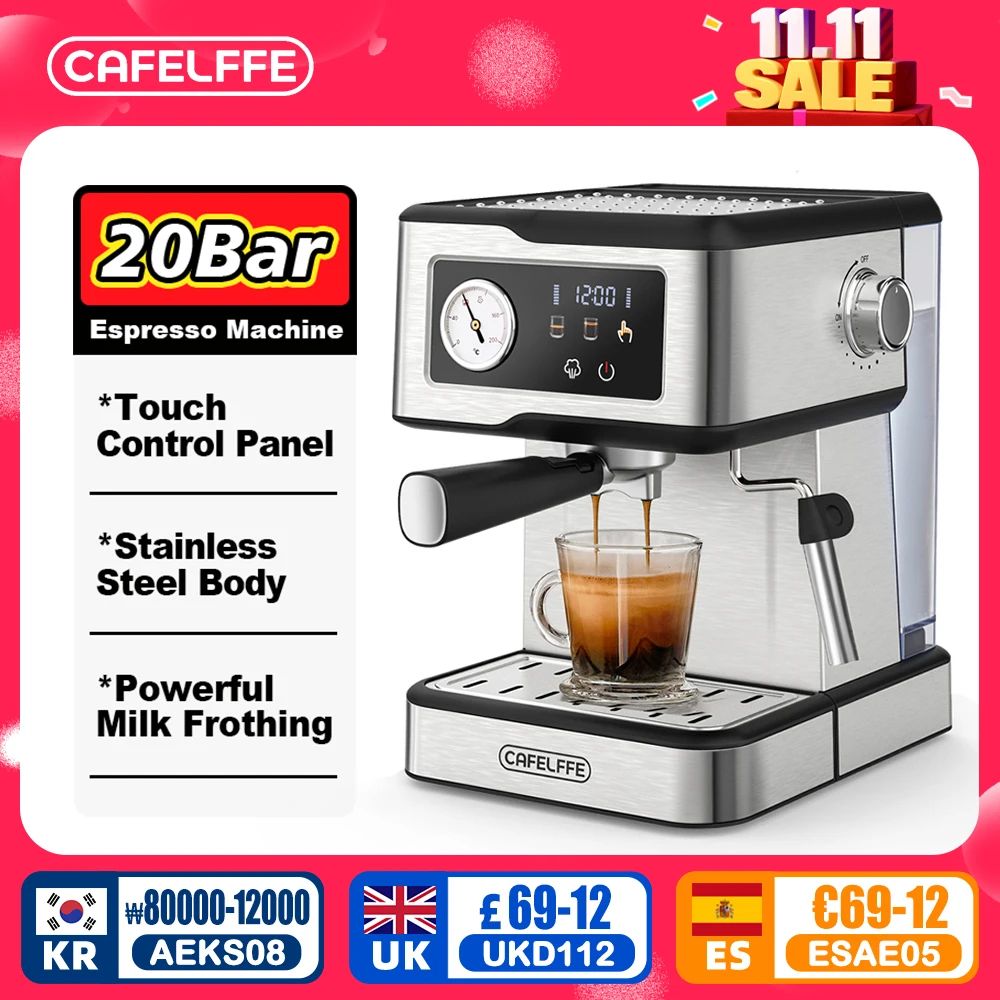 Cafelffe Espresso Machine 20Bar,Cappuccino Maker with Milk F