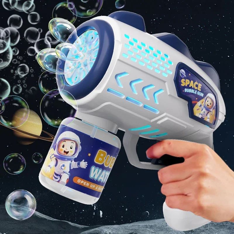 Space Astronauts Fully Automatic Bubble Gun Rocket Bubbles M
