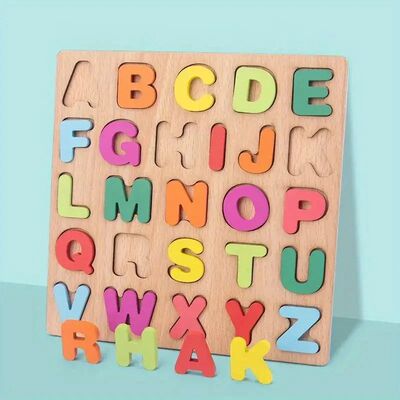 3D Colorful Alphabet Number Puzzle Montessori Wooden Puzzles
