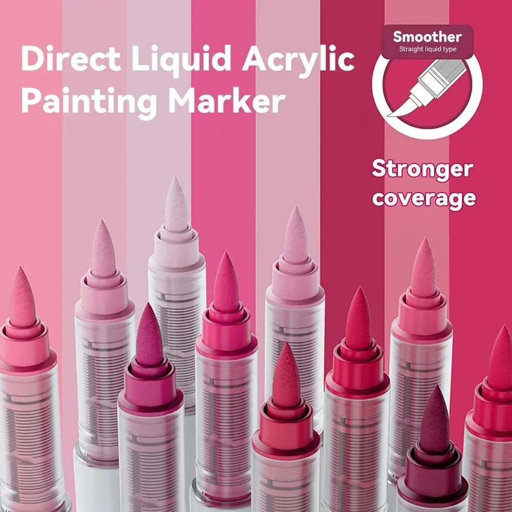 9pcs/Box Mix Color Acrylic Markers Set Art Rock Painting Pen