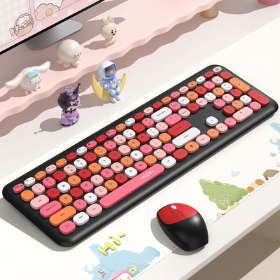 MOFII Computer Keyboard Mouse Wireless Set USb, Cute Wireles