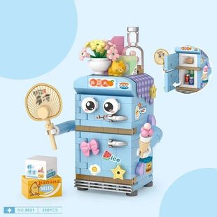 Mini Building Block Toaster Tv Set Home Appliance Model Asse