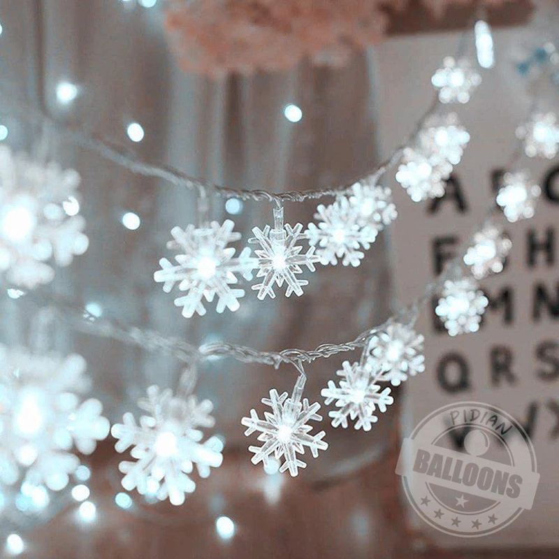 Happy New Year 2024 White Snowflake LED Light Merry Christma