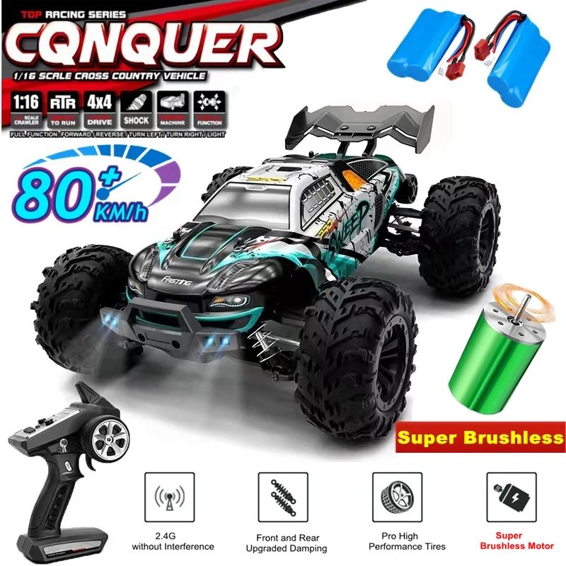 Super Brushless 80KM or 50KM/H 4WD RC Car With LED Remote Co