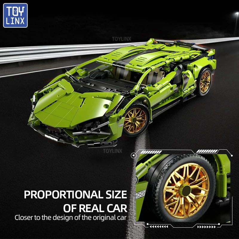 Technical Racing Sport Car 1280PCS Model Building Blocks Cit