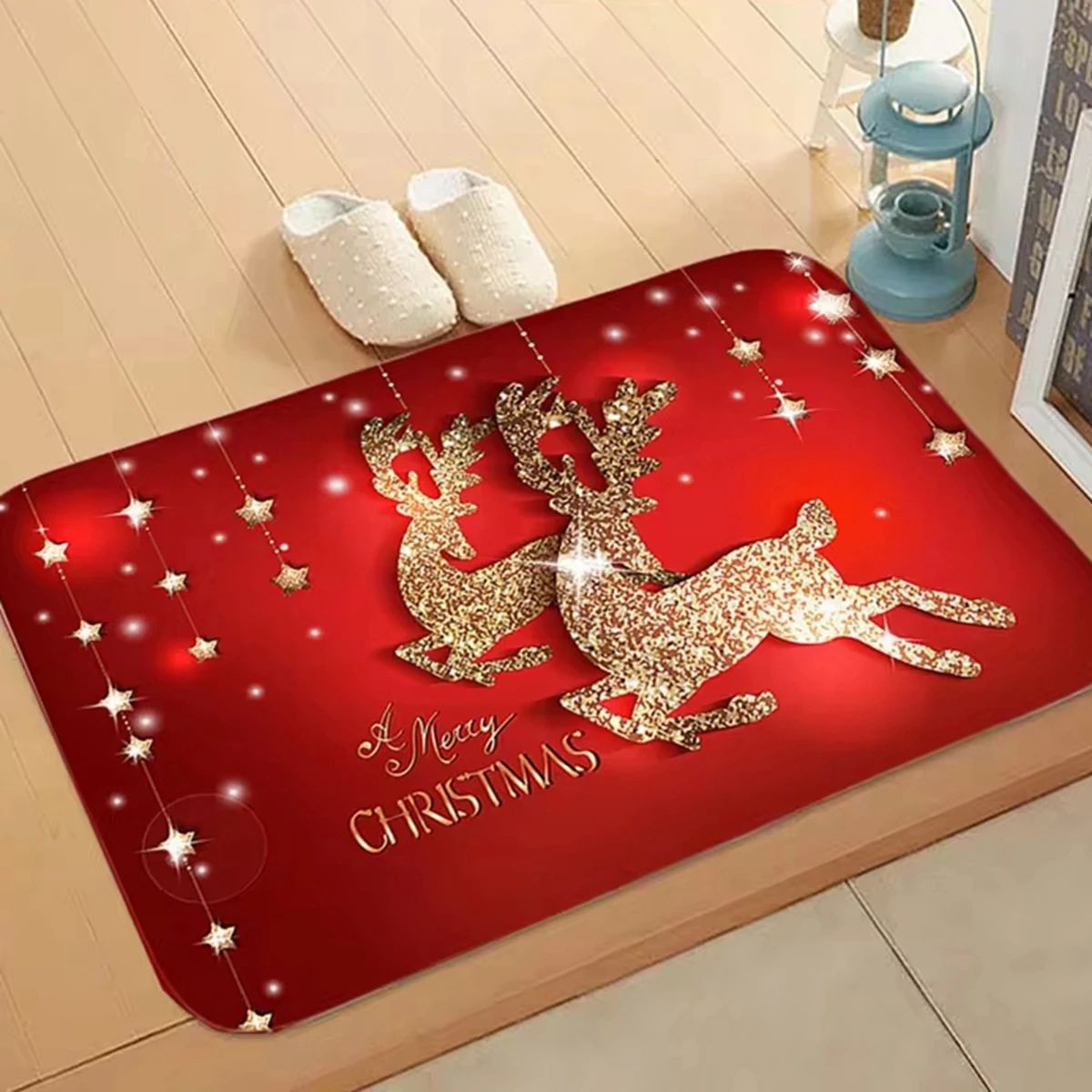 Christmas Door Mat Santa Claus Carpet Marry Christmas Decora