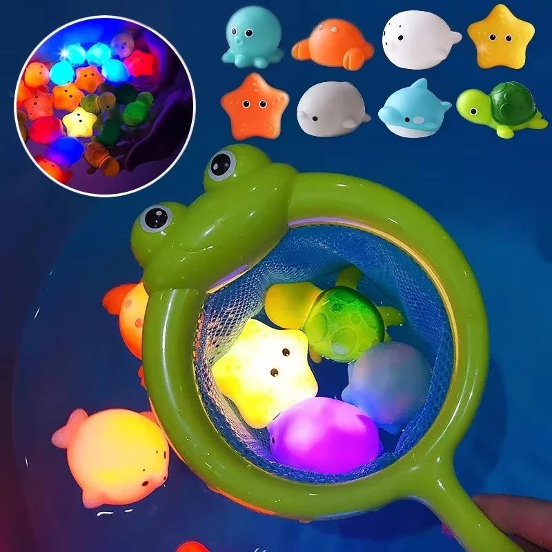 Pool Party Glowing Toys Bath Time Funny Bathtub Toy Water Se