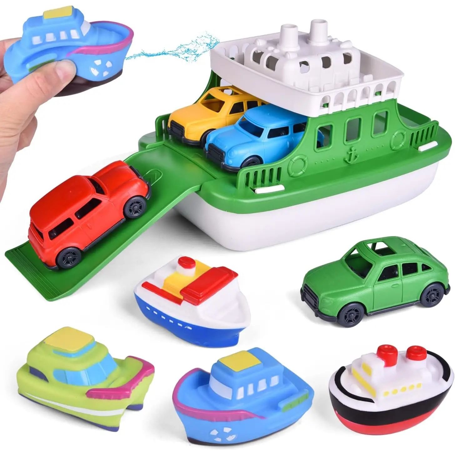Mini Car Baby Shower Boat Carrying Toy Shower Boat Sprinkler