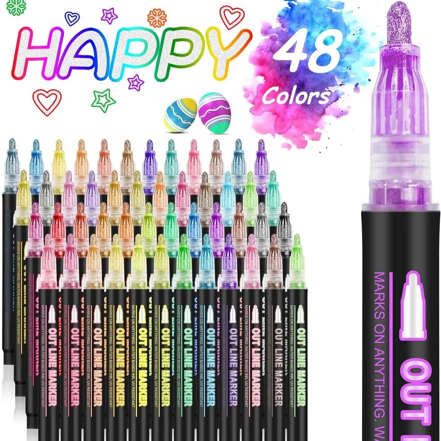 8/12/24/36/48 colors Double-line Outline pen contour pen Dre