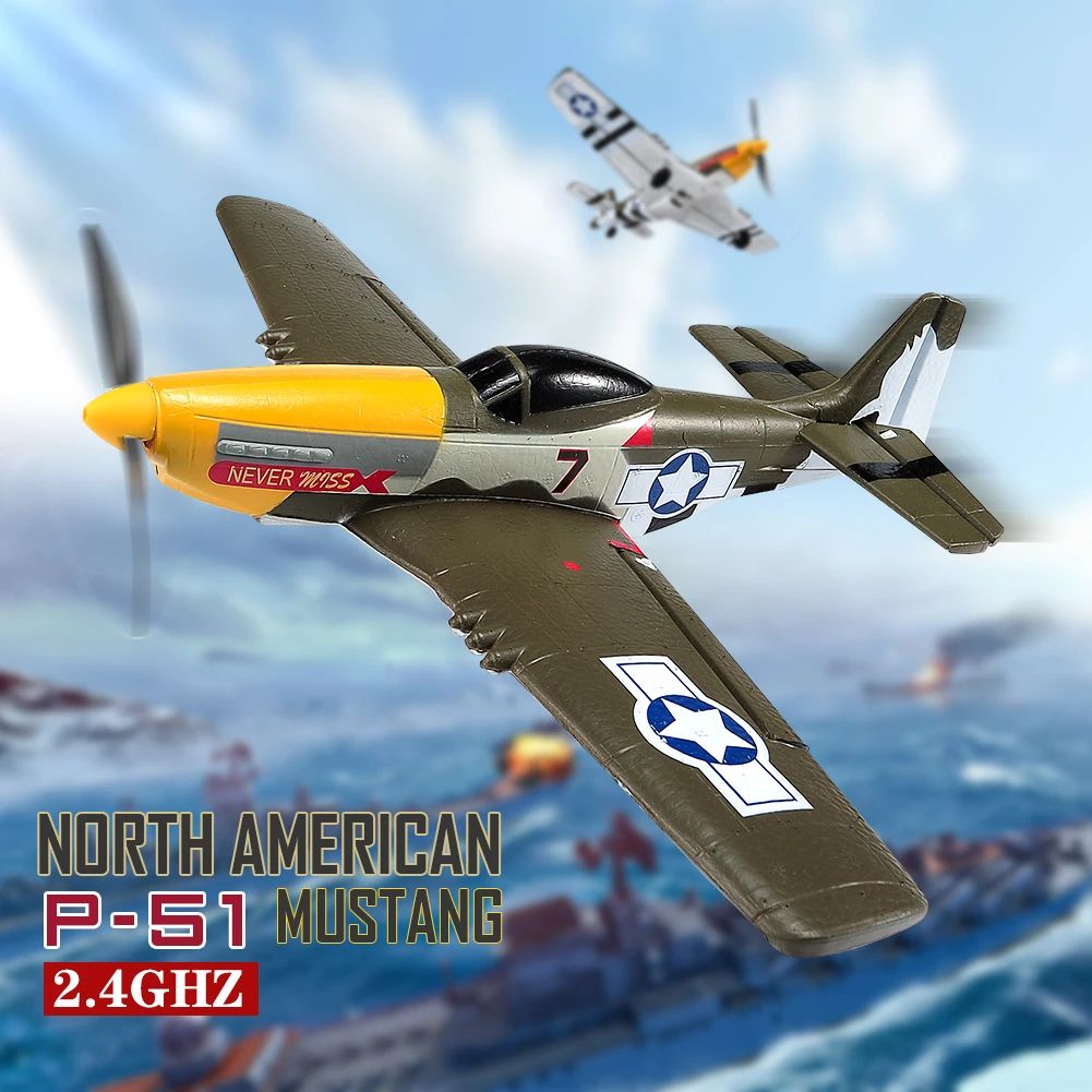 New P51 Mustang RC Plane 2.4G 4CH 6 Axis 410MM Wingspan Foam