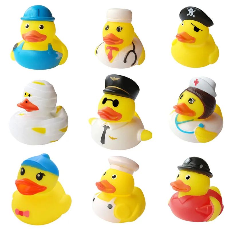 1pcs Baby Cute Duck Bath Toys Rubber Yellow Ducks Washing Sw