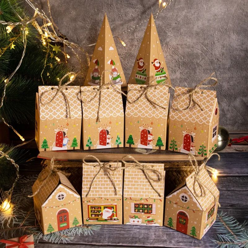 24pcs Christmas Kraft Paper Gift Boxes Advent Calendar Ginge
