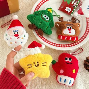 Kawaii Christmas Plush Keychain Cartoon Santa Claus Christma