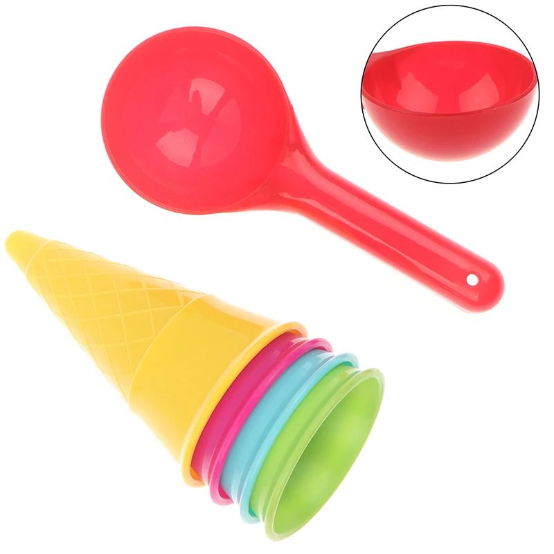 5 Pcs/lot Cute Ice Cream Cone Scoop Sets Random Color Beach