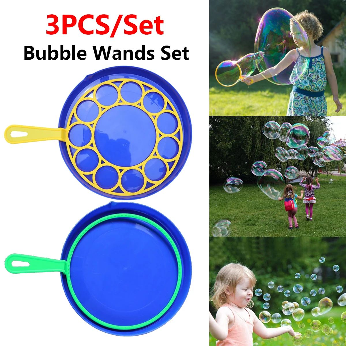 Children Big Bubbles Wand Kit Kids Toys Fancy Bubble Circle
